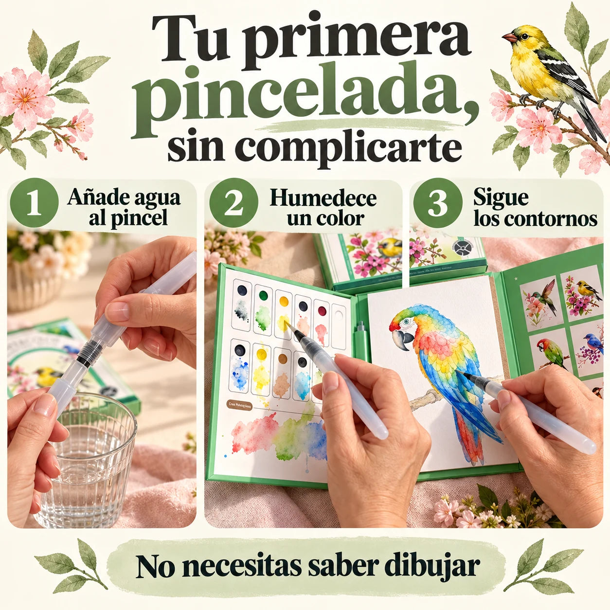 Cómo usar el kit de acuarela en tres pasos
