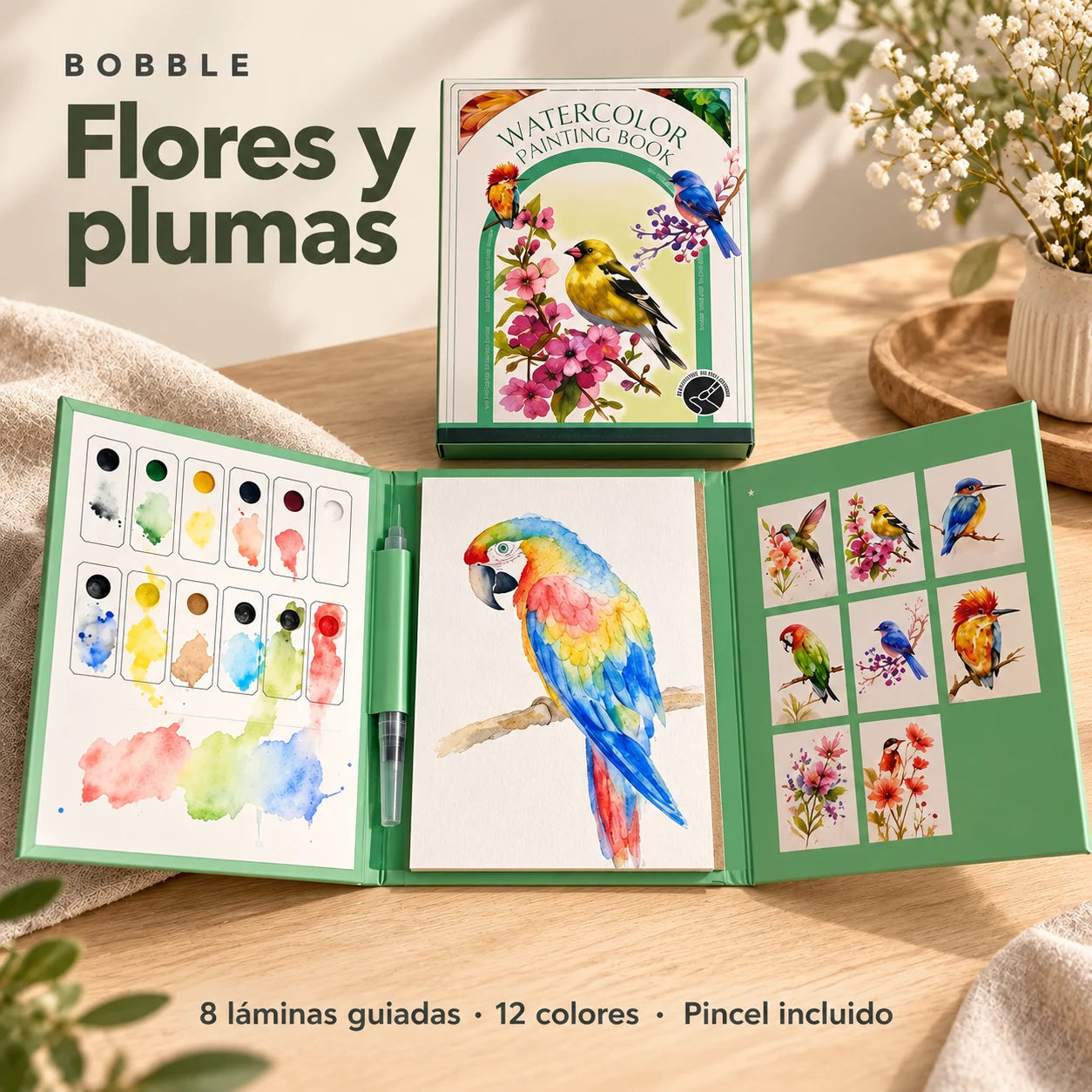 Flores y plumas